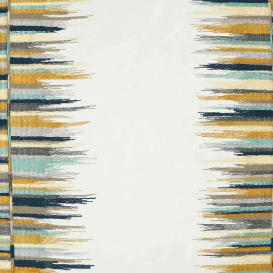 Fun Fair Embroidery Tan Teal Large Throw Pillow Insert - LOOMLAN - D.V. Kap - Throw Pillows