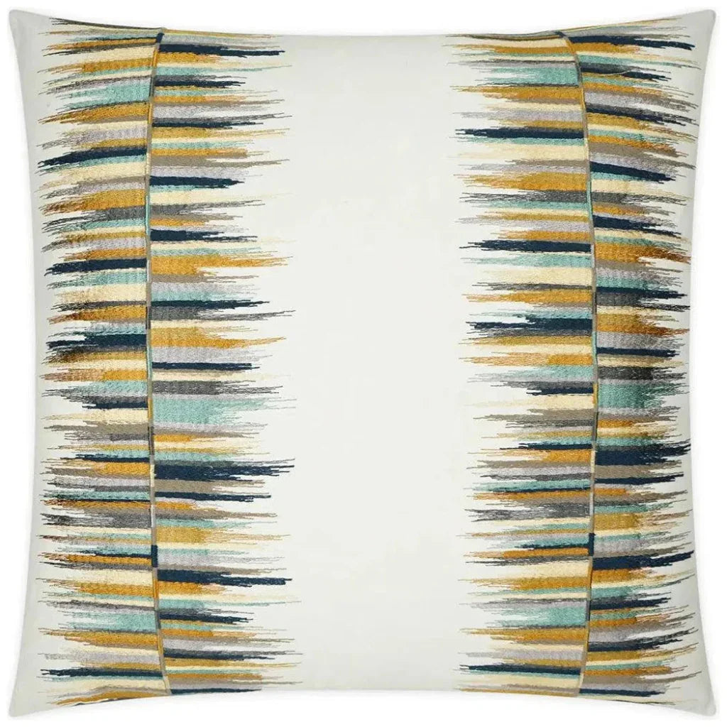 Fun Fair Embroidery Tan Teal Large Throw Pillow Insert - LOOMLAN - D.V. Kap - Throw Pillows