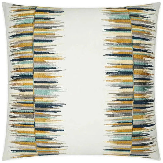 Fun Fair Embroidery Tan Teal Large Throw Pillow Insert - LOOMLAN - D.V. Kap - Throw Pillows