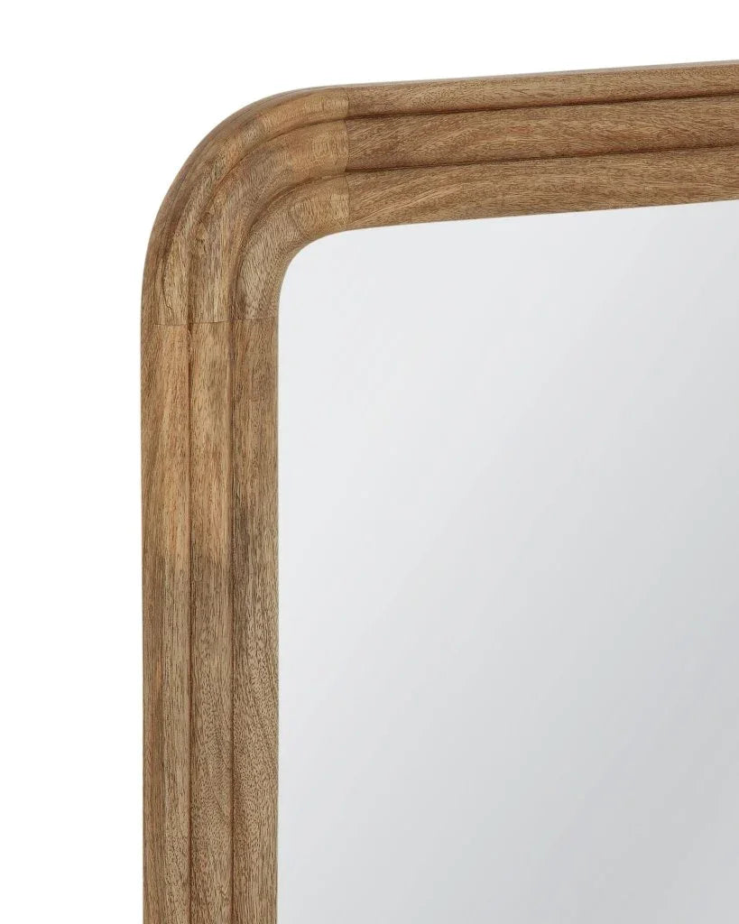 Gage Round Wood Corners Wall Mirror - LOOMLAN - Bassett Mirror - Wall Mirrors