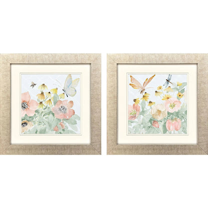 Garden Joy Pink Canvas Art 2PC