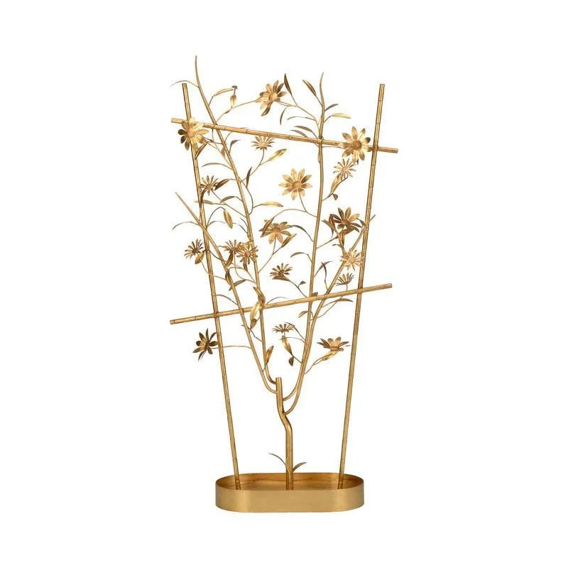 Garden Treillage Polished Brass Sculpture - LOOMLAN - Chelsea House - Statues & Sculptures