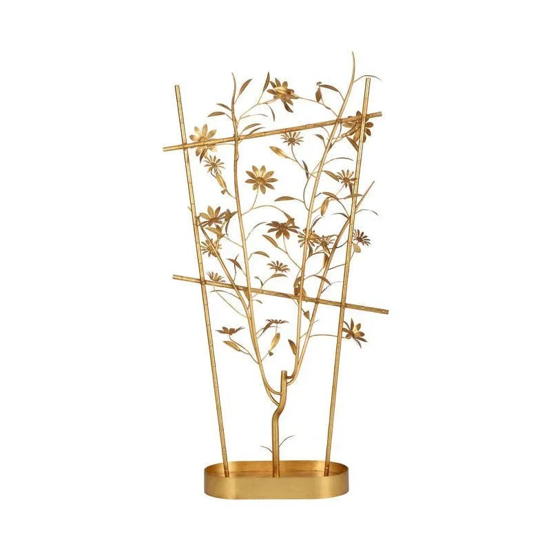 Garden Treillage Polished Brass Sculpture - LOOMLAN - Chelsea House - Statues & Sculptures