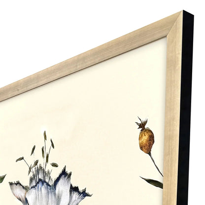 Garden of Eden Wood Frame Blue Canvas Art