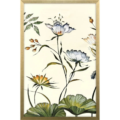 Garden of Eden Wood Frame Blue Canvas Art