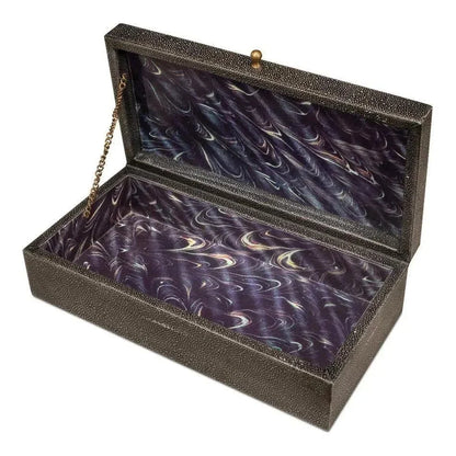 Gastsburg Leather Antique Grey Shagreen Box 2PC -- view 11