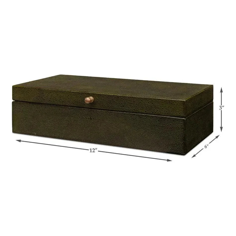 Gastsburg Leather & Paper Liner Green Shagreen Box 2PC -- view 12