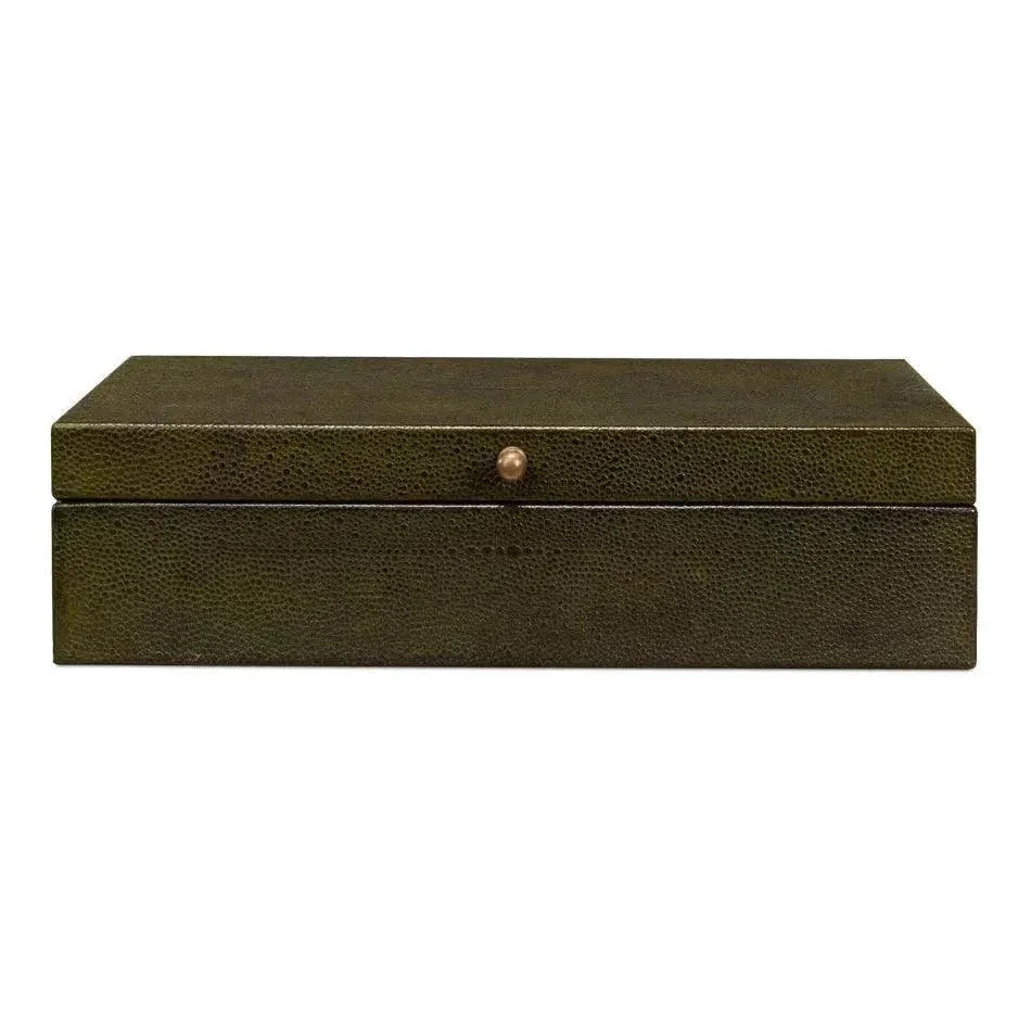Gastsburg Leather & Paper Liner Green Shagreen Box 2PC -- view 2