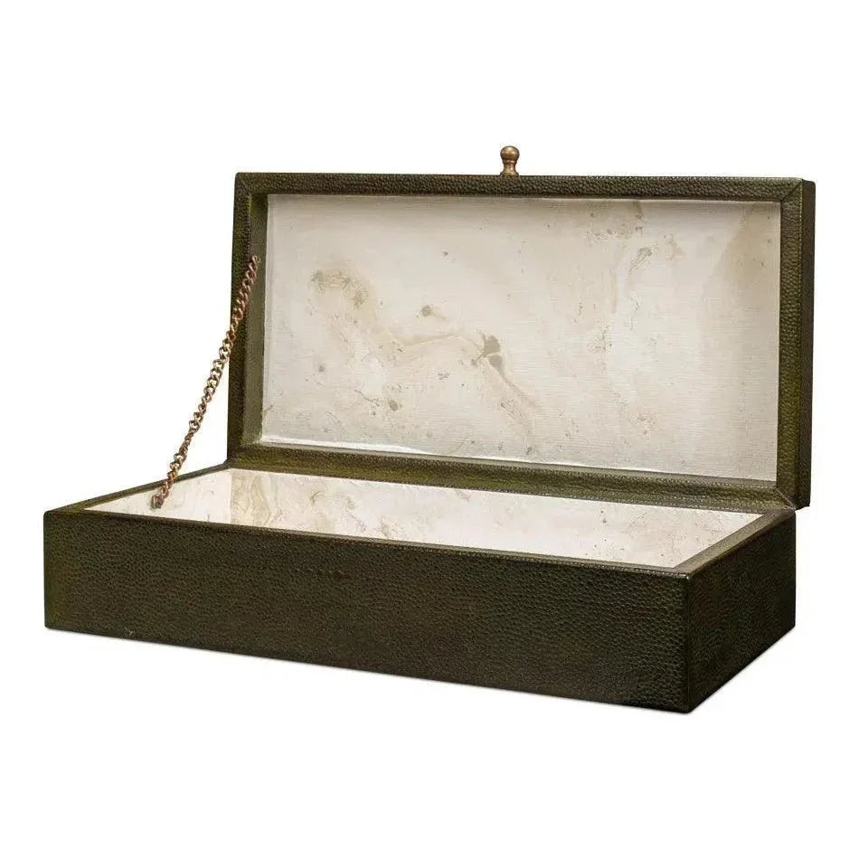 Gastsburg Leather & Paper Liner Green Shagreen Box 2PC -- view 3