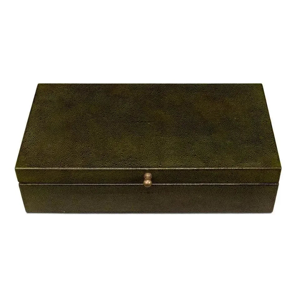 Gastsburg Leather & Paper Liner Green Shagreen Box 2PC -- view 4