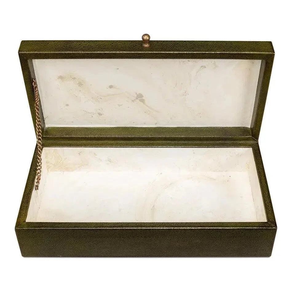 Gastsburg Leather & Paper Liner Green Shagreen Box 2PC -- view 5