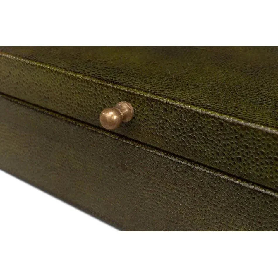 Gastsburg Leather & Paper Liner Green Shagreen Box 2PC -- view 6