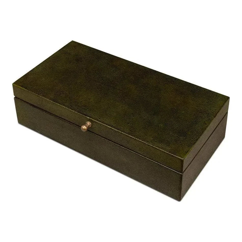 Gastsburg Leather & Paper Liner Green Shagreen Box 2PC -- view 9