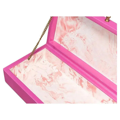 Gastsburg Leather & Paper Liner Pink Shagreen Box 2PC - LOOMLAN - Sarreid - Boxes & Bowls