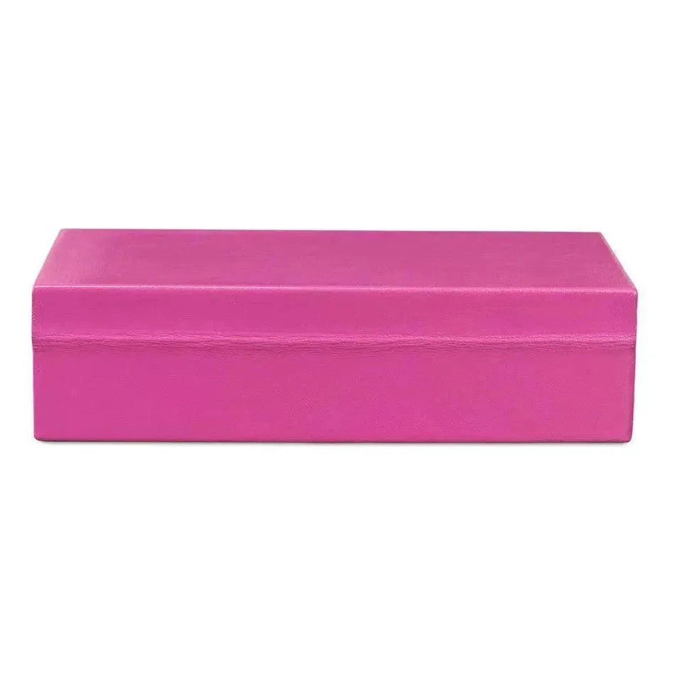 Gastsburg Leather & Paper Liner Pink Shagreen Box 2PC - LOOMLAN - Sarreid - Boxes & Bowls