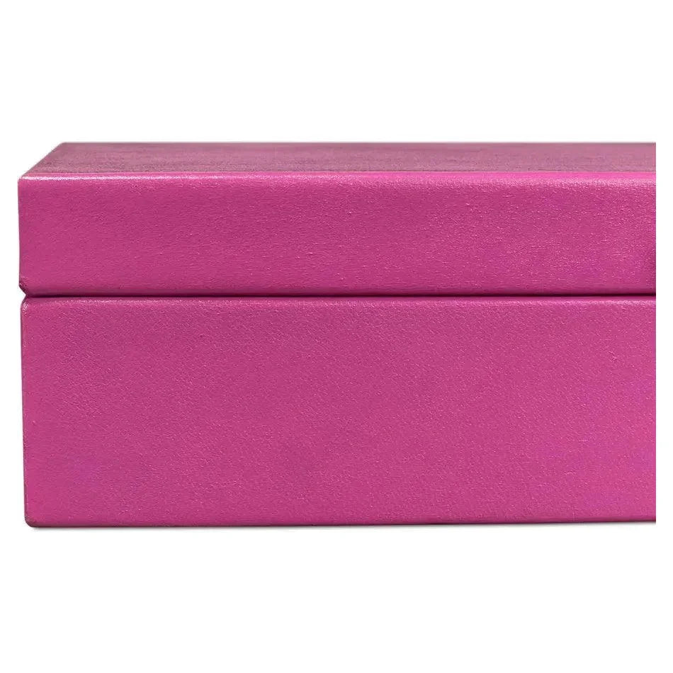 Gastsburg Leather & Paper Liner Pink Shagreen Box 2PC - LOOMLAN - Sarreid - Boxes & Bowls