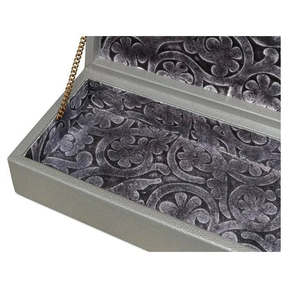 Gastsburg Leather Storm Grey Shagreen Box 2PC - LOOMLAN - Sarreid - Boxes & Bowls