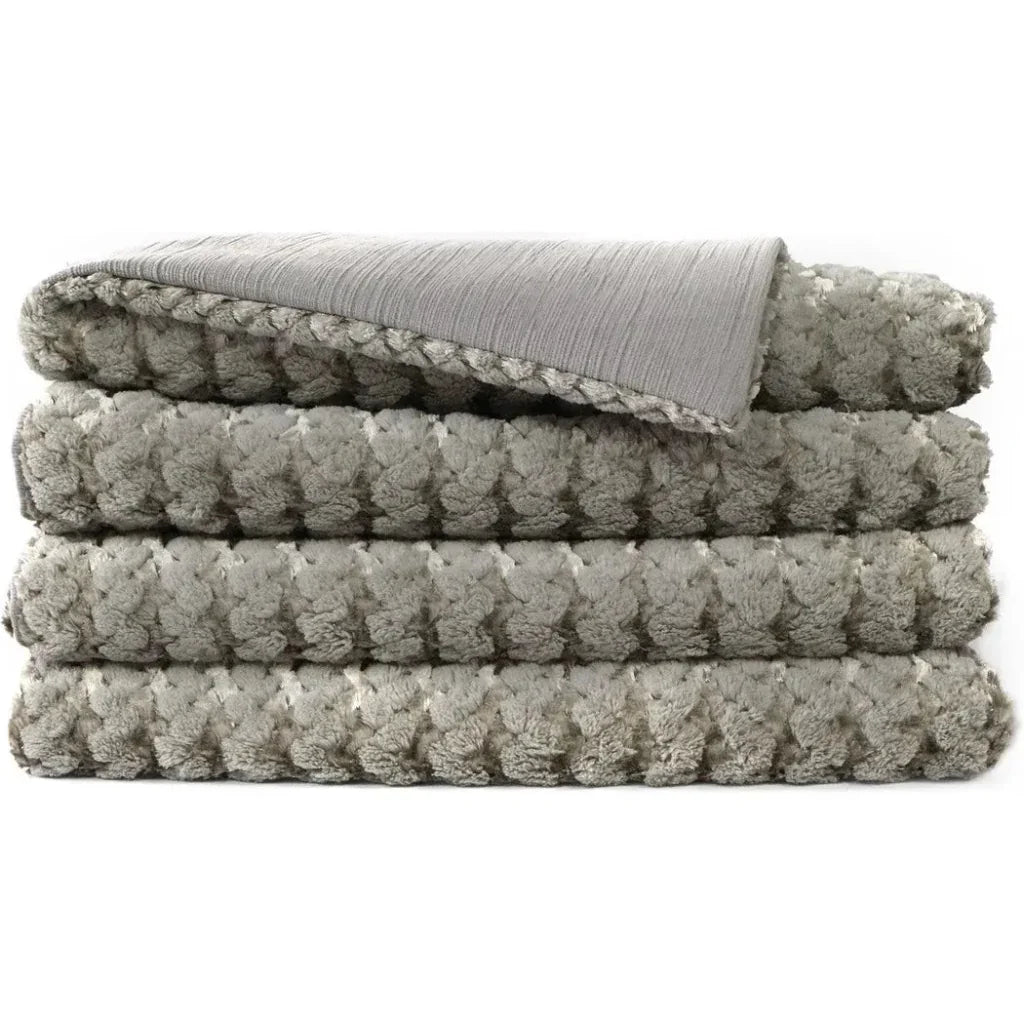 Gene Corded Throw - Grey - LOOMLAN - D.V. Kap - Throw Blankets