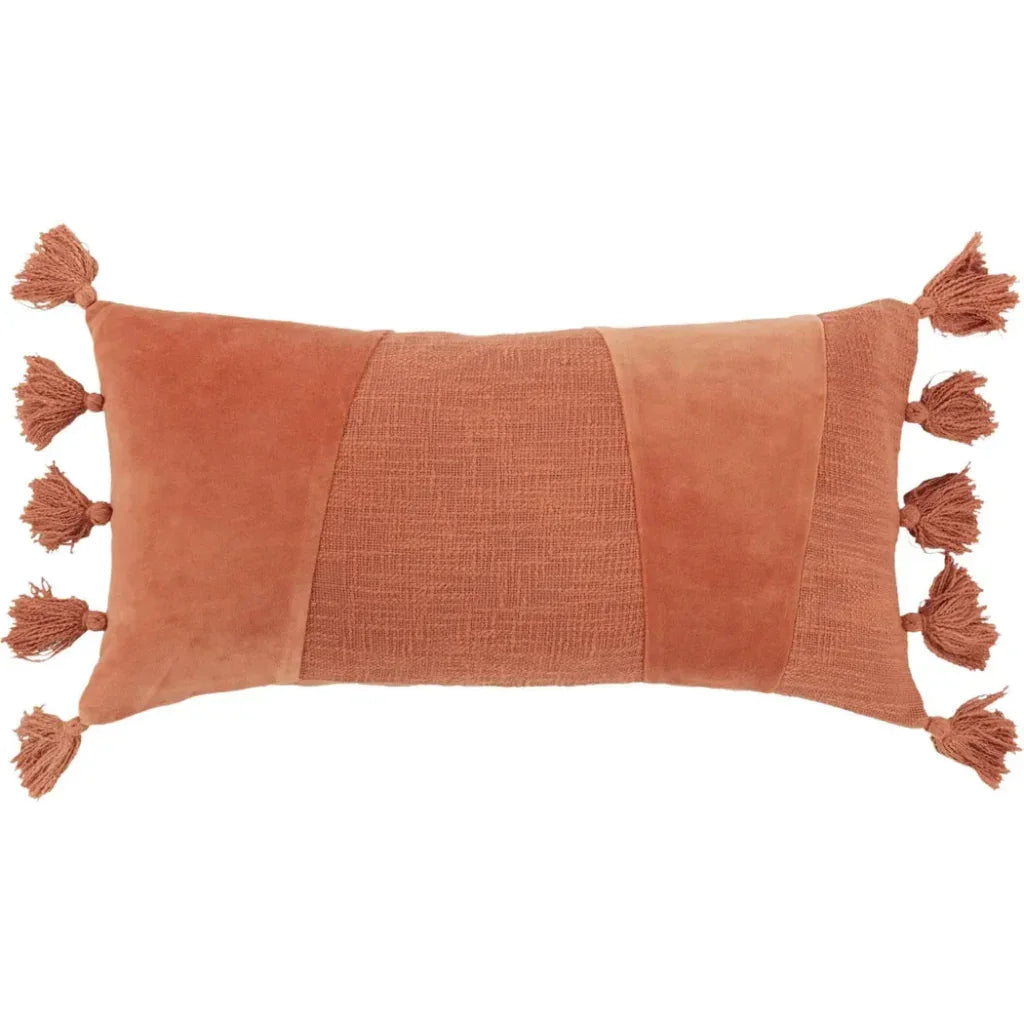 Geometric Burnt Orange Lumbar Decorative Pillow - LOOMLAN - LOOMLAN - Throw Pillows