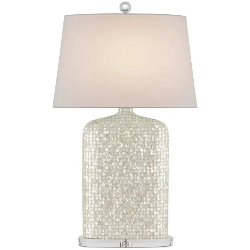 Gerri Dot Mother Of Pearl & Acrylic White Table Lamp - LOOMLAN - Currey & Co - Table Lamps