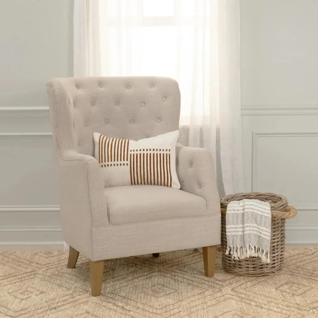 Gia Striped Decorative Lumbar Pillow For Chair - LOOMLAN - LOOMLAN - Throw Pillows