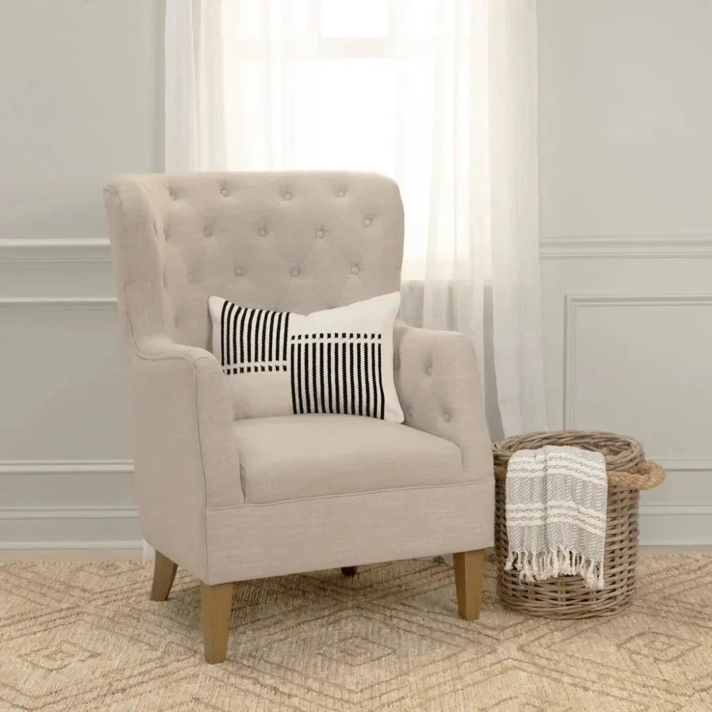 Gia Striped Decorative Lumbar Pillow For Chair - LOOMLAN - LOOMLAN - Throw Pillows