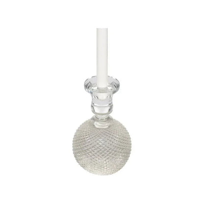 Glass Round Sturdy Design Candleholder - LOOMLAN - Chelsea House - Candle Holders