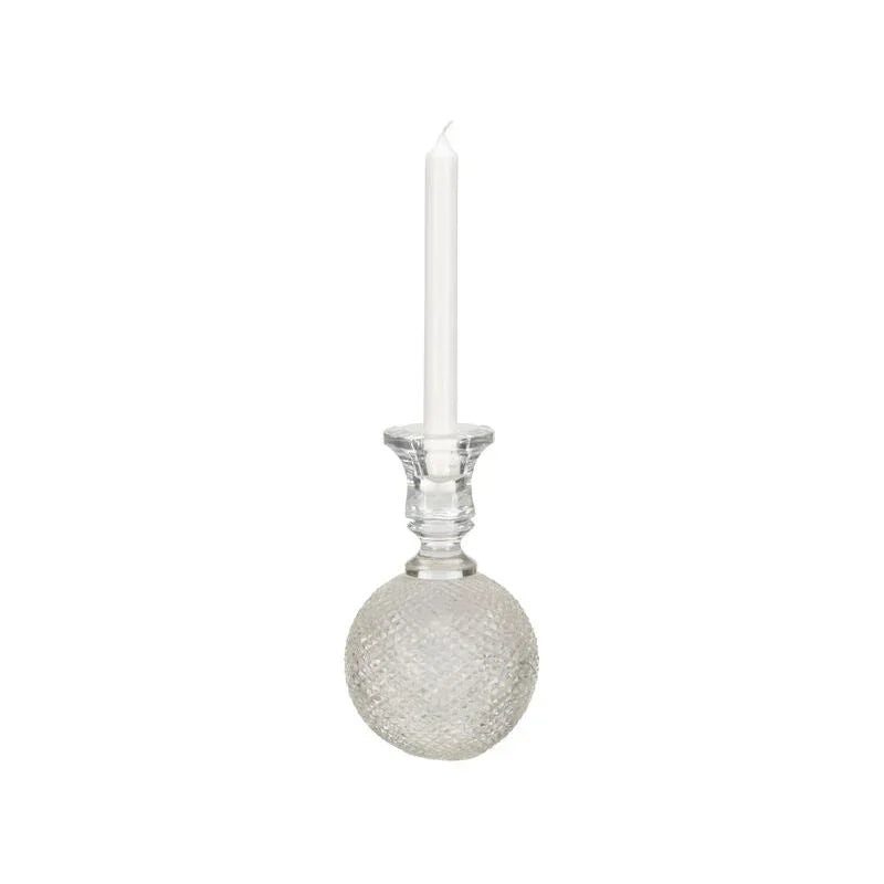 Glass Round Sturdy Design Candleholder - LOOMLAN - Chelsea House - Candle Holders