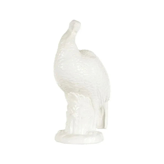 Glossy White Ceramic Turkey Sculpture - LOOMLAN - Chelsea House - Statues & Sculptures