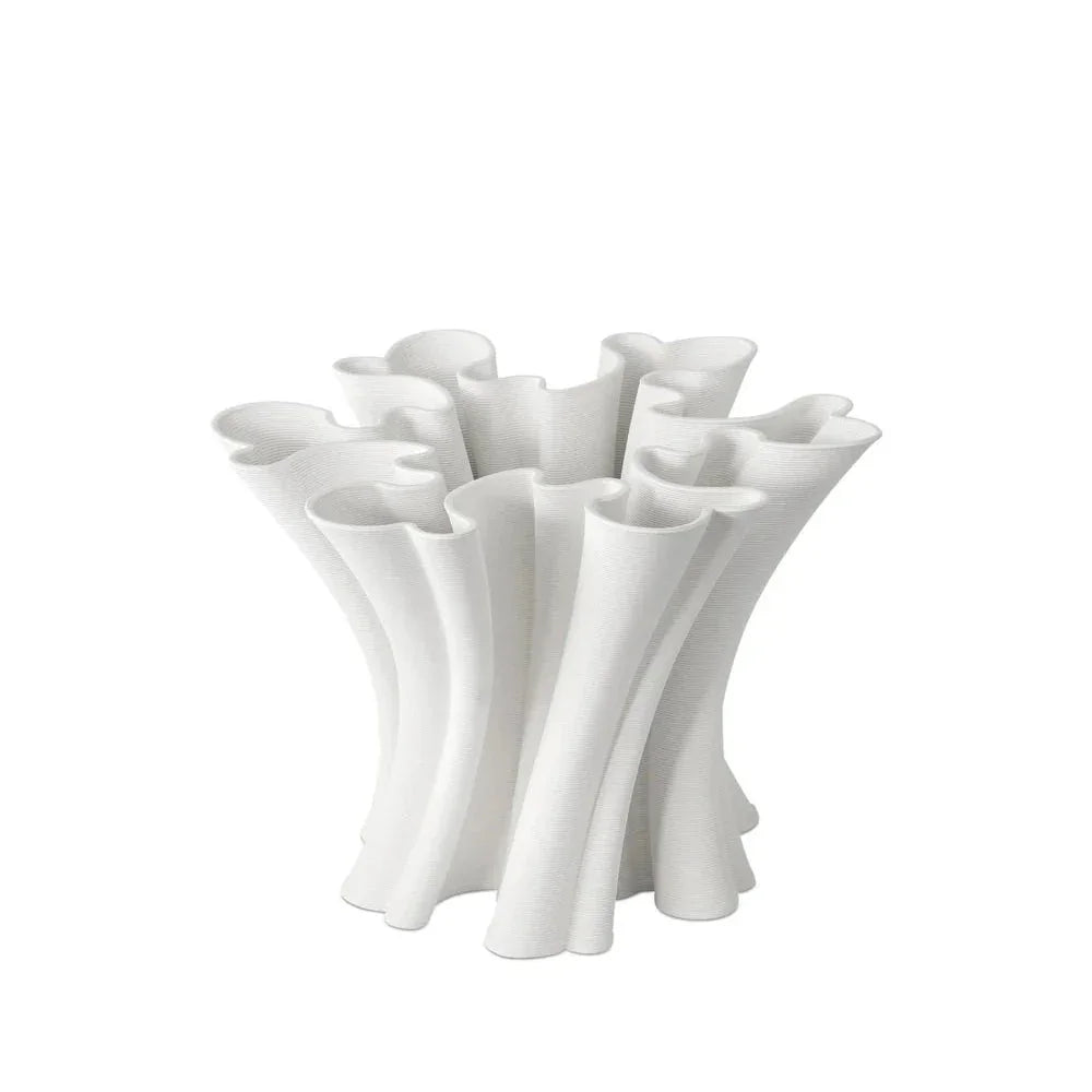 Godet Modern Design White Porcelain Vase - LOOMLAN - Currey & Co - Vases & Jars