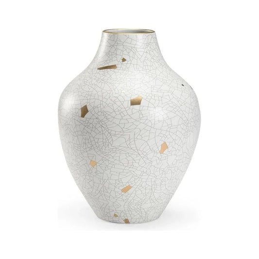 Gold Crackle Ceramic Urn - LOOMLAN - Chelsea House - Vases & Jars