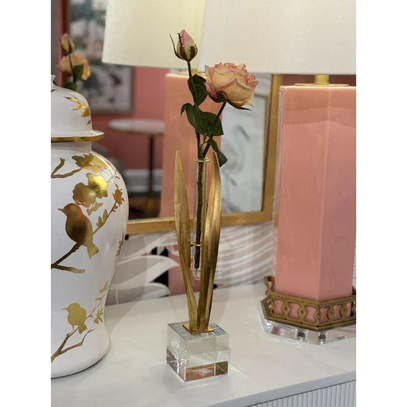 Gold Leaf Designed Unique Vase - LOOMLAN - Chelsea House - Vases & Jars