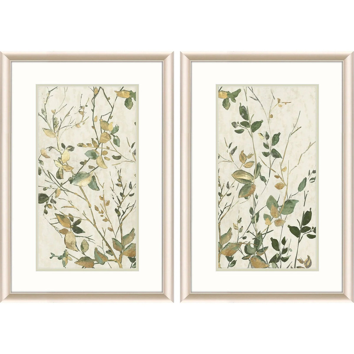 Golden Branches Framed Wall Art 2PC