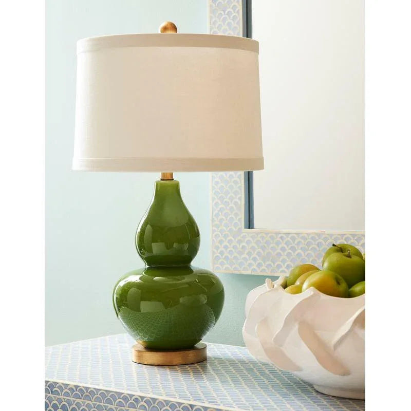 Gourd Ceramic With Antique Gold Accent Base Table Lamp - LOOMLAN - Chelsea House - Table Lamps