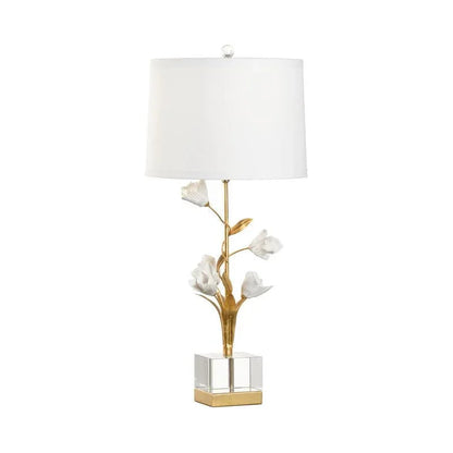 Graceful Tulip Gold Floral Design Table Lamp - LOOMLAN - Chelsea House - Table Lamps