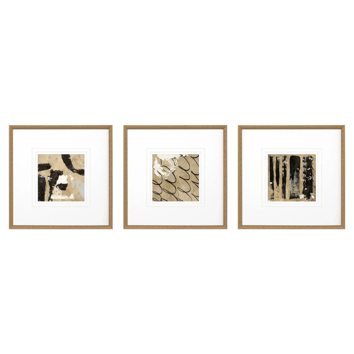 Grammercy II Wood Brown Framed Wall Art 3PC