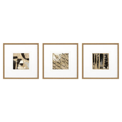 Grammercy II Wood Brown Framed Wall Art 3PC
