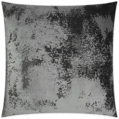 Grated Gunmetal Solid Silver Grey Large Throw Pillow - LOOMLAN - D.V. Kap - Throw Pillows