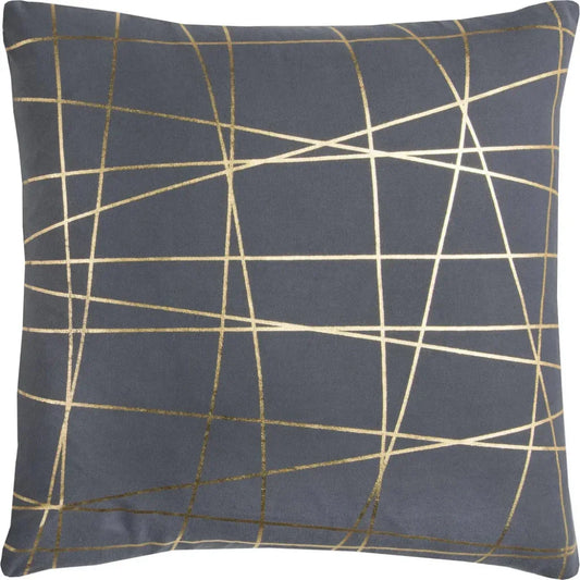 Gray Aaron Gray Gold Or Silver Stripes Throw Pillow - LOOMLAN - LOOMLAN - Throw Pillows