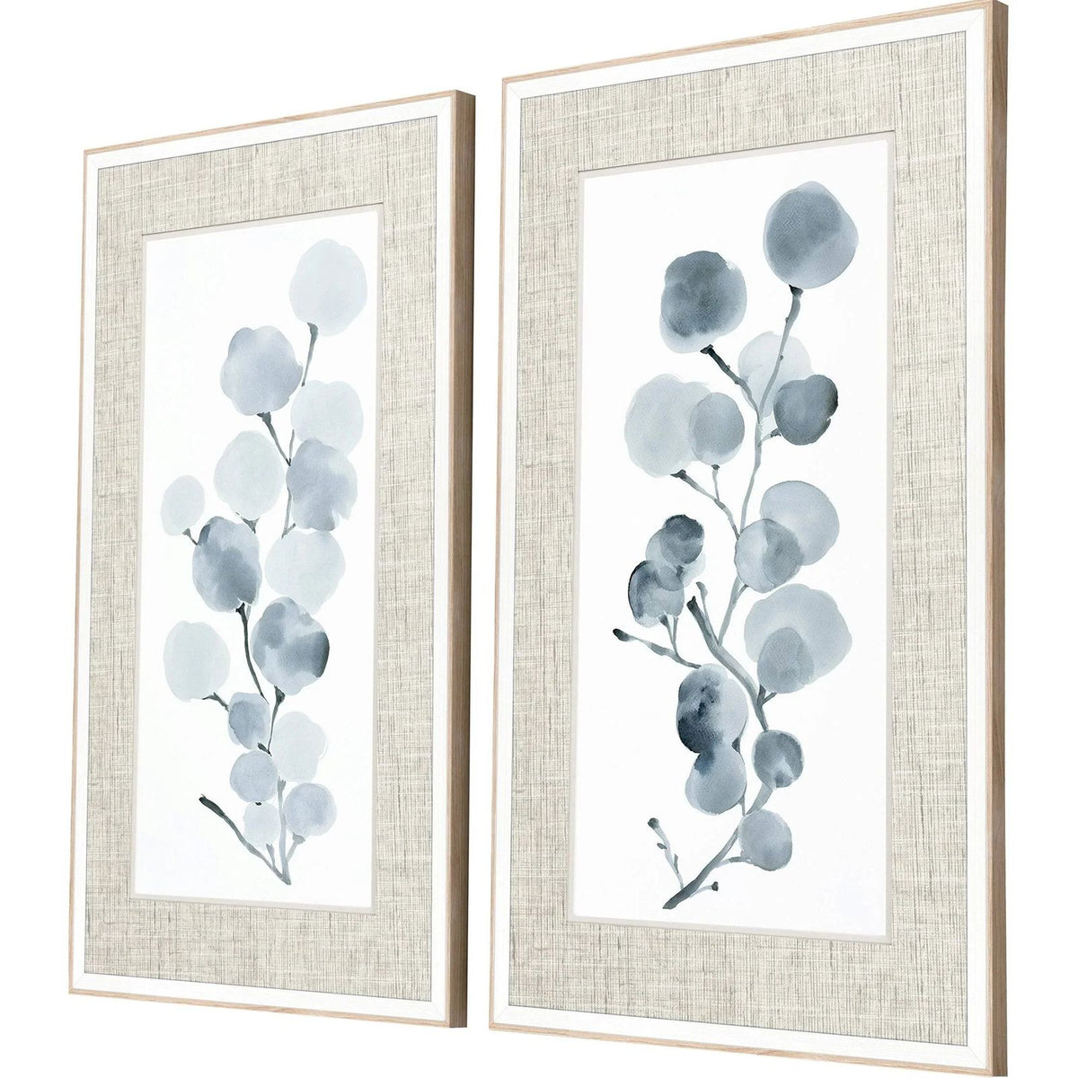 Gray Botanical Wood Framed Wall Art 2PC -- view 3