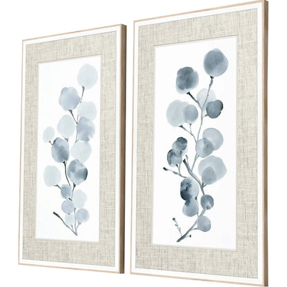 Gray Botanical Wood Framed Wall Art 2PC -- view 3
