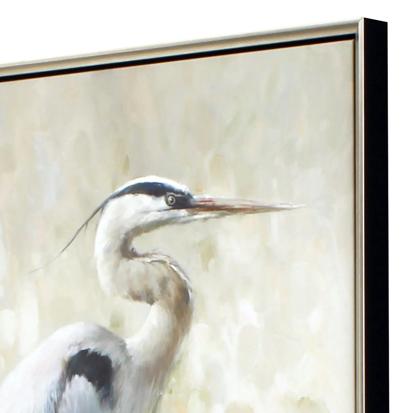 Great Blue Heron Hand Assembled Canvas Art