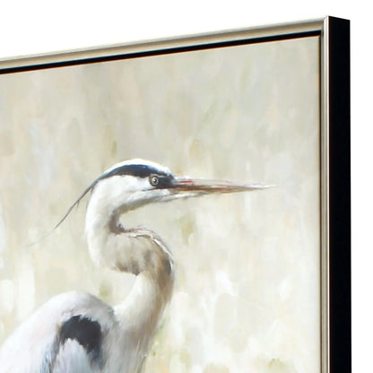 Great Blue Heron Hand Assembled Canvas Art