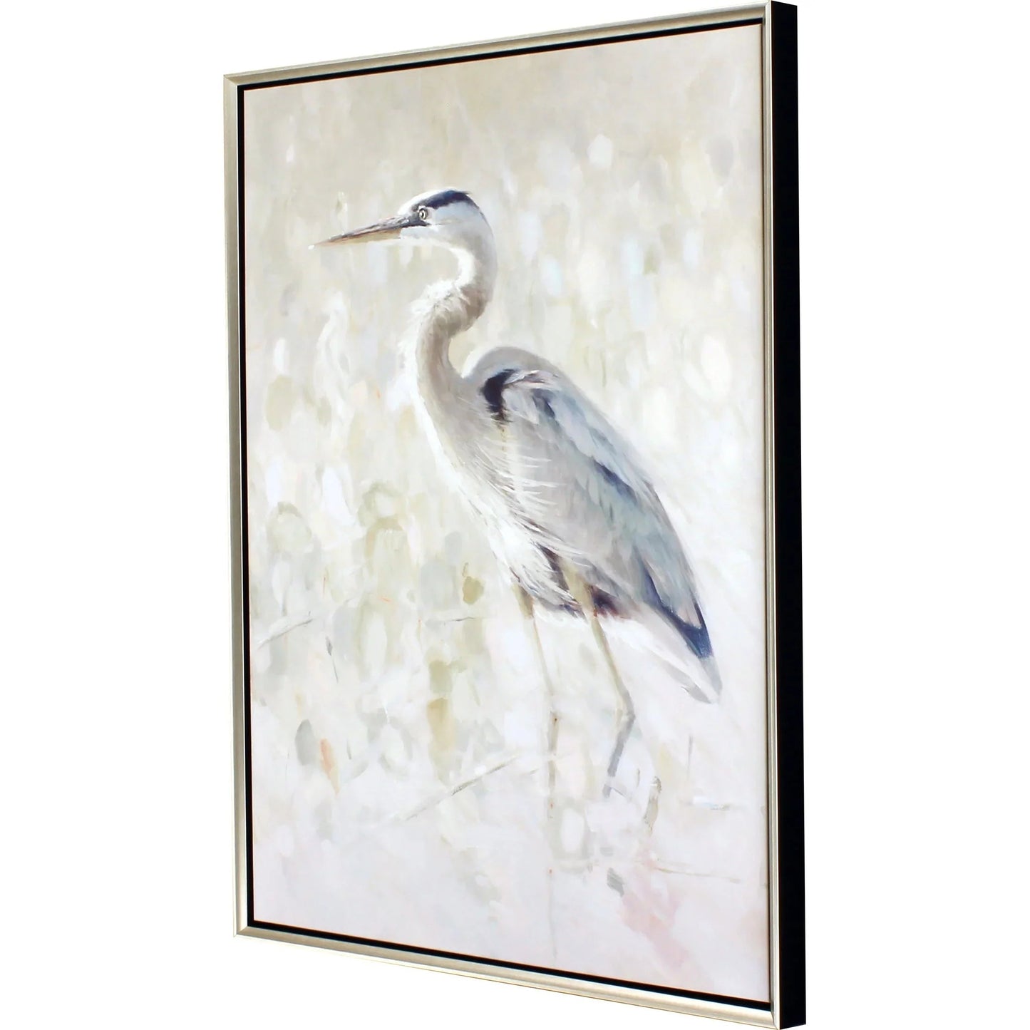 Great Blue Heron Hand Assembled Canvas Art