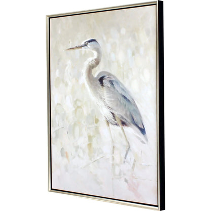 Great Blue Heron Hand Assembled Canvas Art