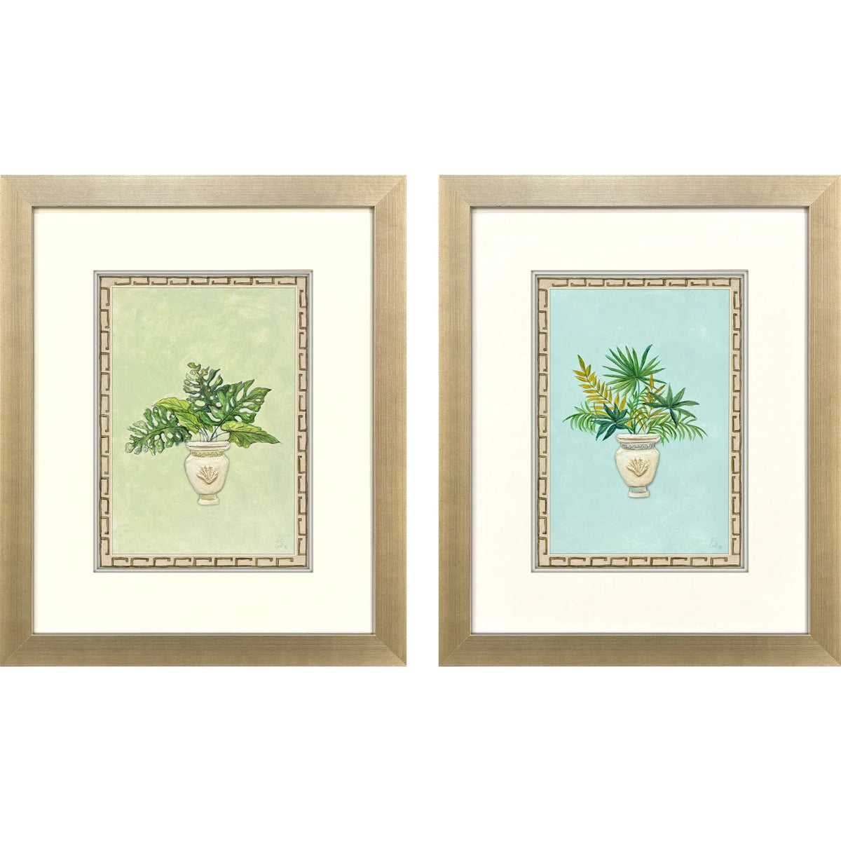 Grecian Vase Palm II Framed Wall Art 2PC