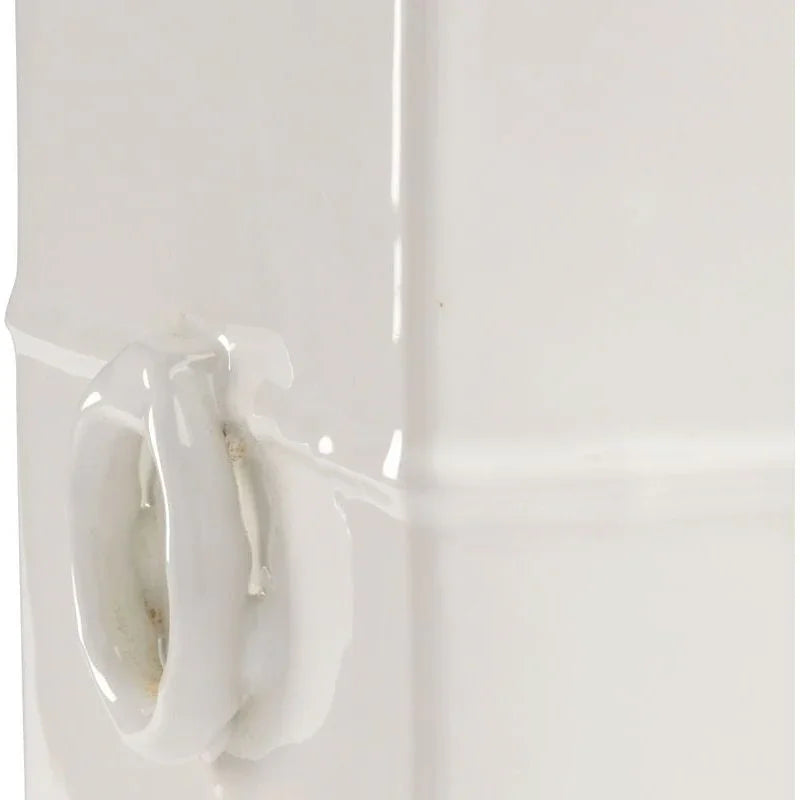 Greek Key Square Porcelain Vase - LOOMLAN - Chelsea House - Vases & Jars