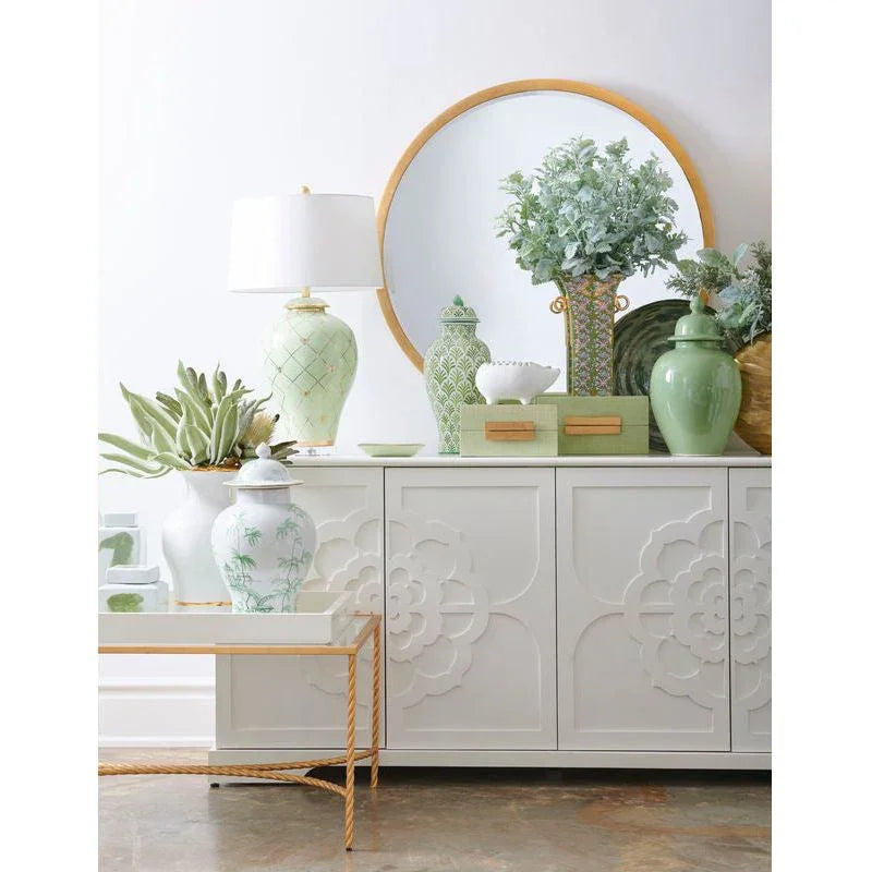 Green Chinoiserie Porcelain Jar - LOOMLAN - Chelsea House - Vases & Jars