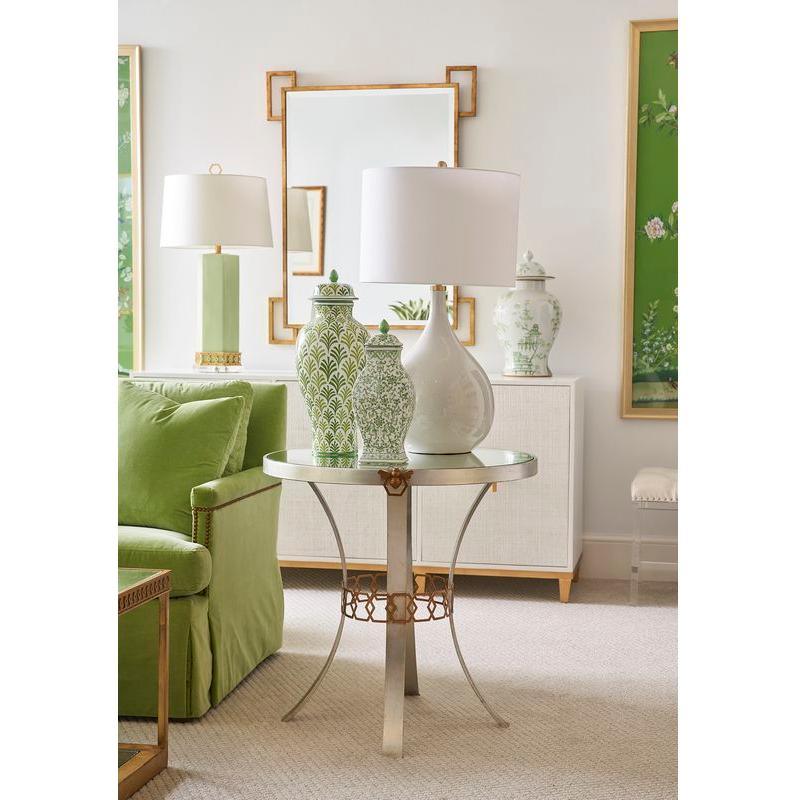 Green Covered Porcelain Urn - LOOMLAN - Chelsea House - Vases & Jars