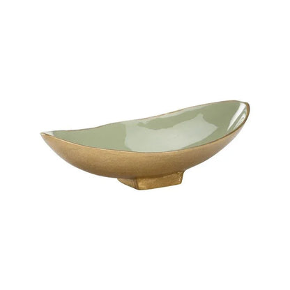 Green Enameled Olive Bowl -- view 2